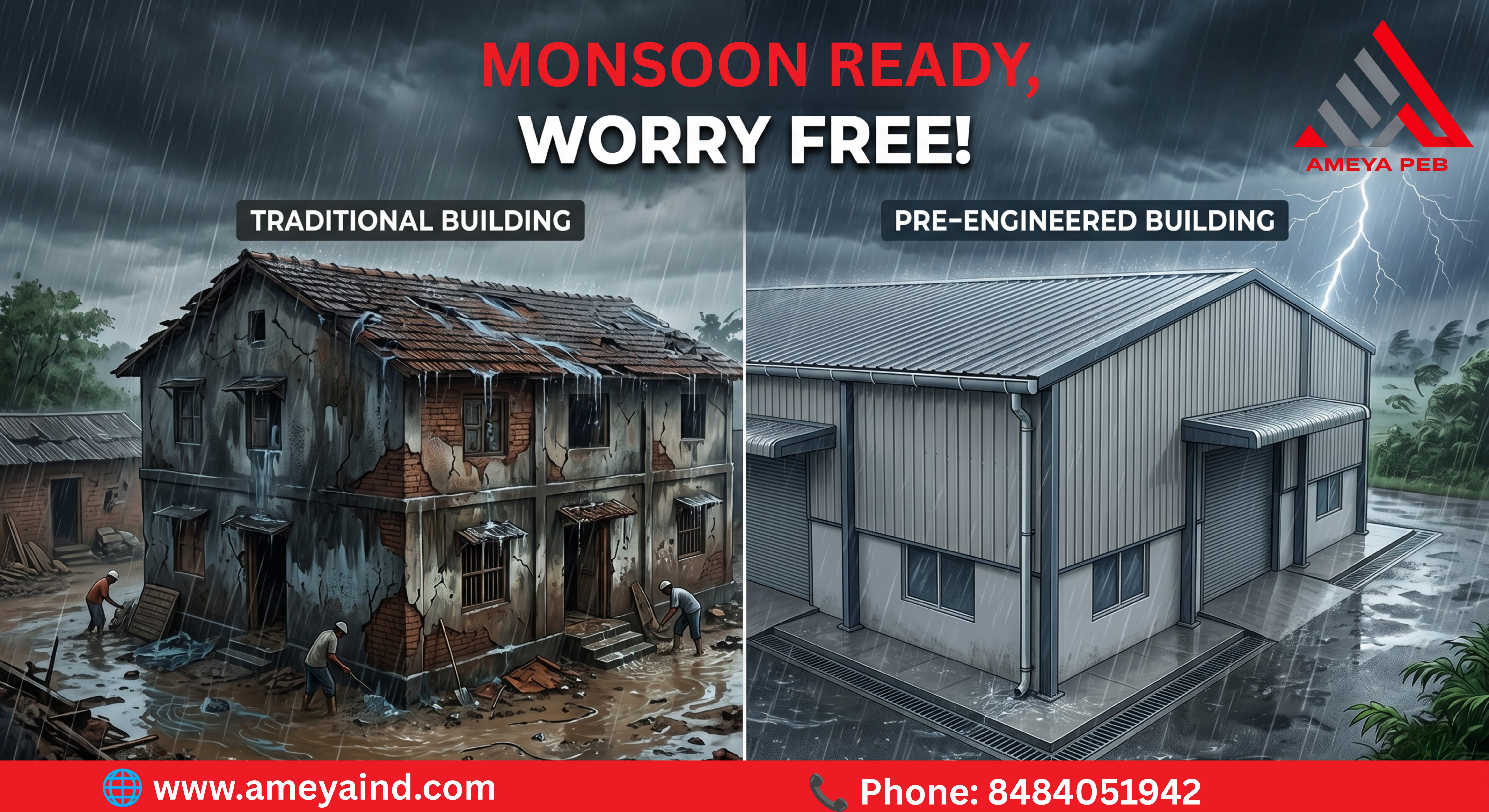 Monsoon Ready, Worry Free: Why Pre-Engineered Buildings Outperform Traditional Structures During the Rainy Season